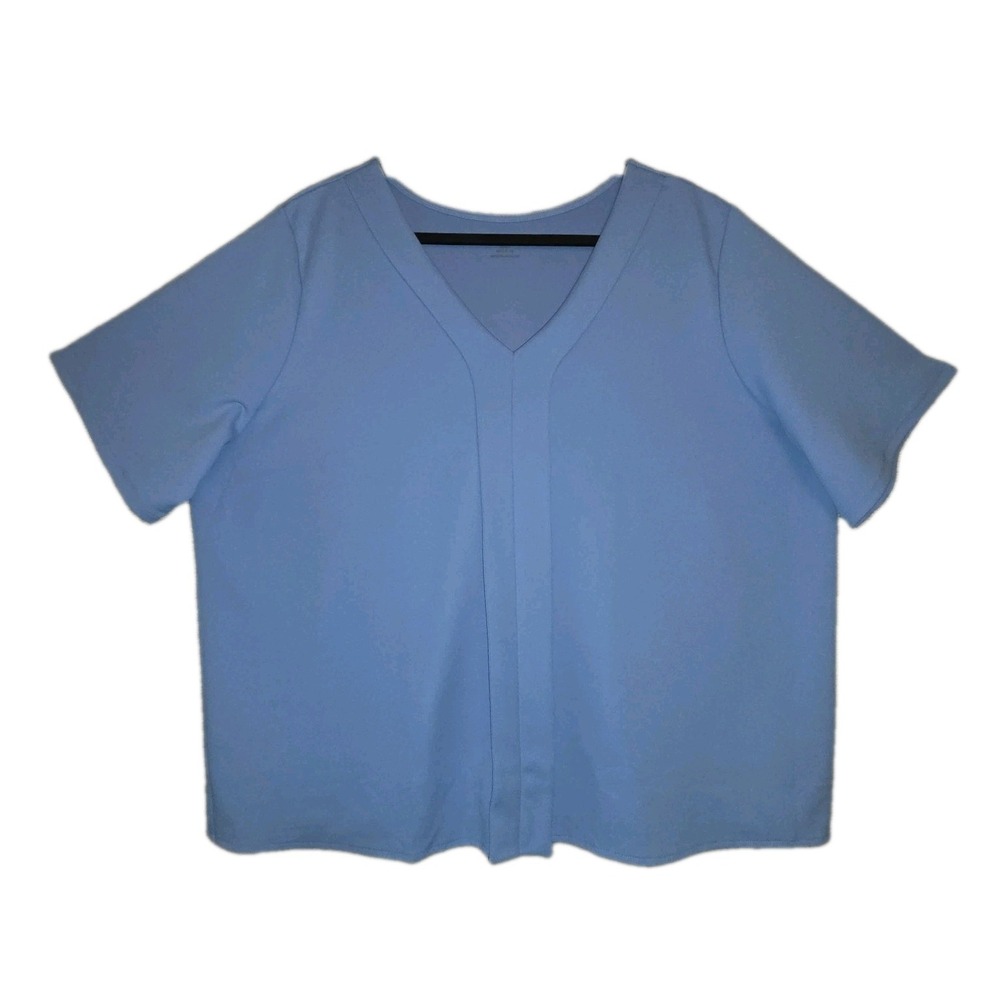 JESSICA LONDON Women's 26/28 Blouse Plus Size Minimalist Pleat Stretch Top